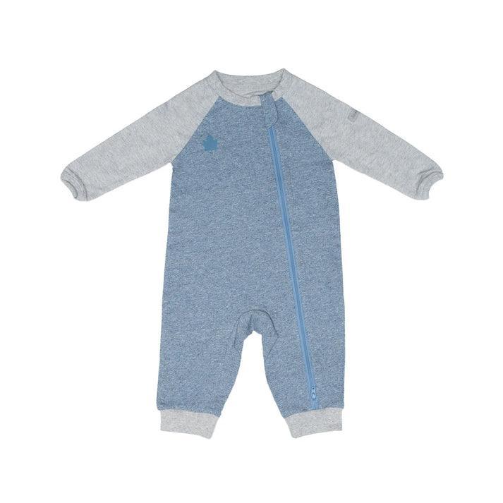 Organic Cotton Raglan Playsuit for Babies & Toddlers - Soft Denim Blue Jumpsuit | Comfortable & Breathable Romper for Playtime, Daycare & Outdoor Adventures