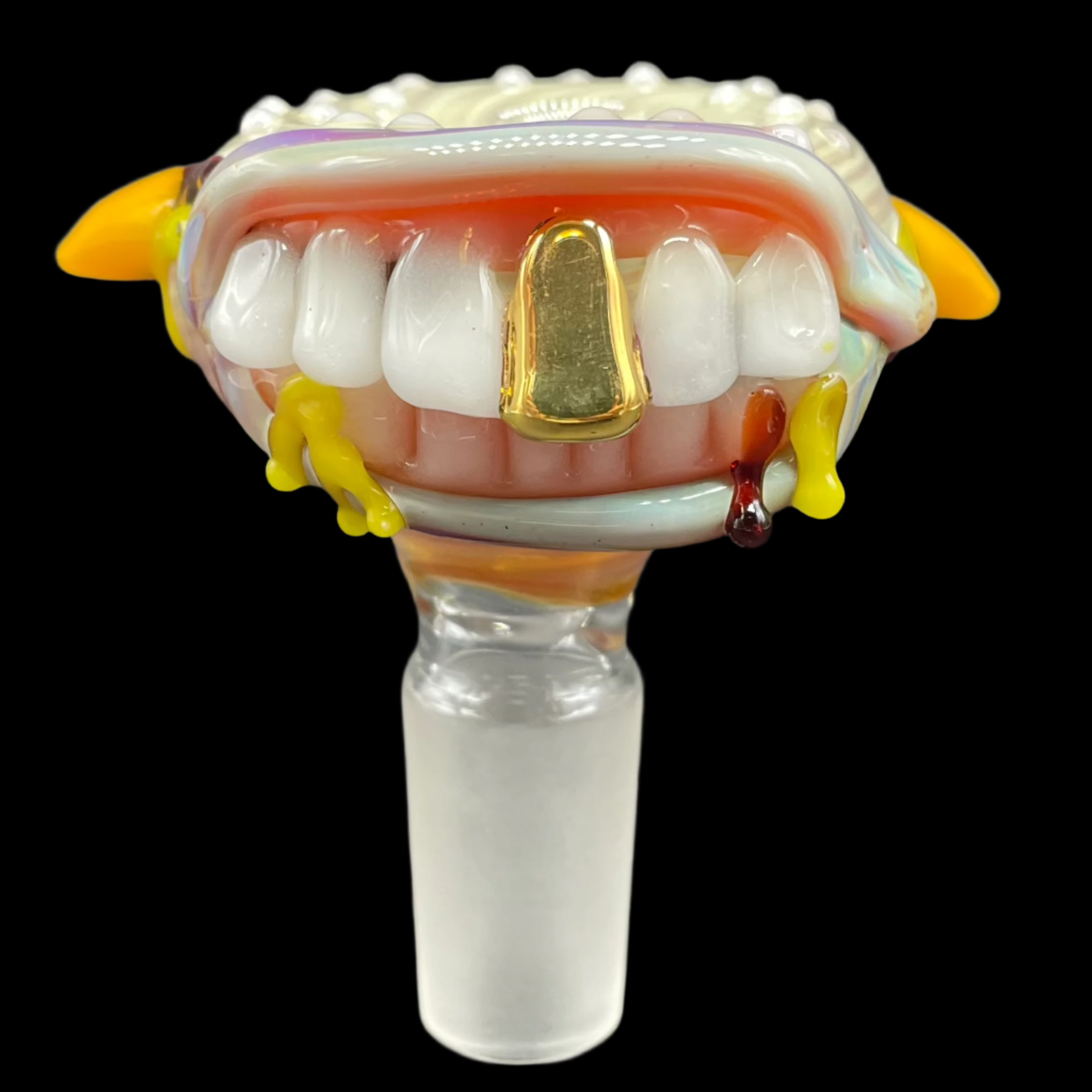 14mm Cheeseburger Glass Slide - Premium Borosilicate Glass Pipe for Smooth Smoking | Perfect for Concentrates, Herbs & Personal Use at Home or On-the-Go