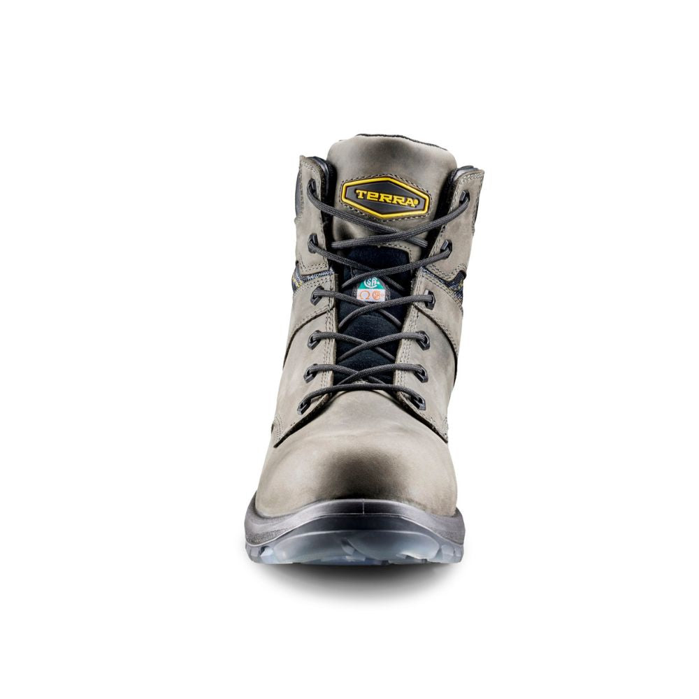 Terra Byrne Unisex 6 Inch Waterproof Composite Toe Work Boots TR0A839BGYX - Grey | Slip Resistant Safety Shoes for Construction, Warehouse & Outdoor Work