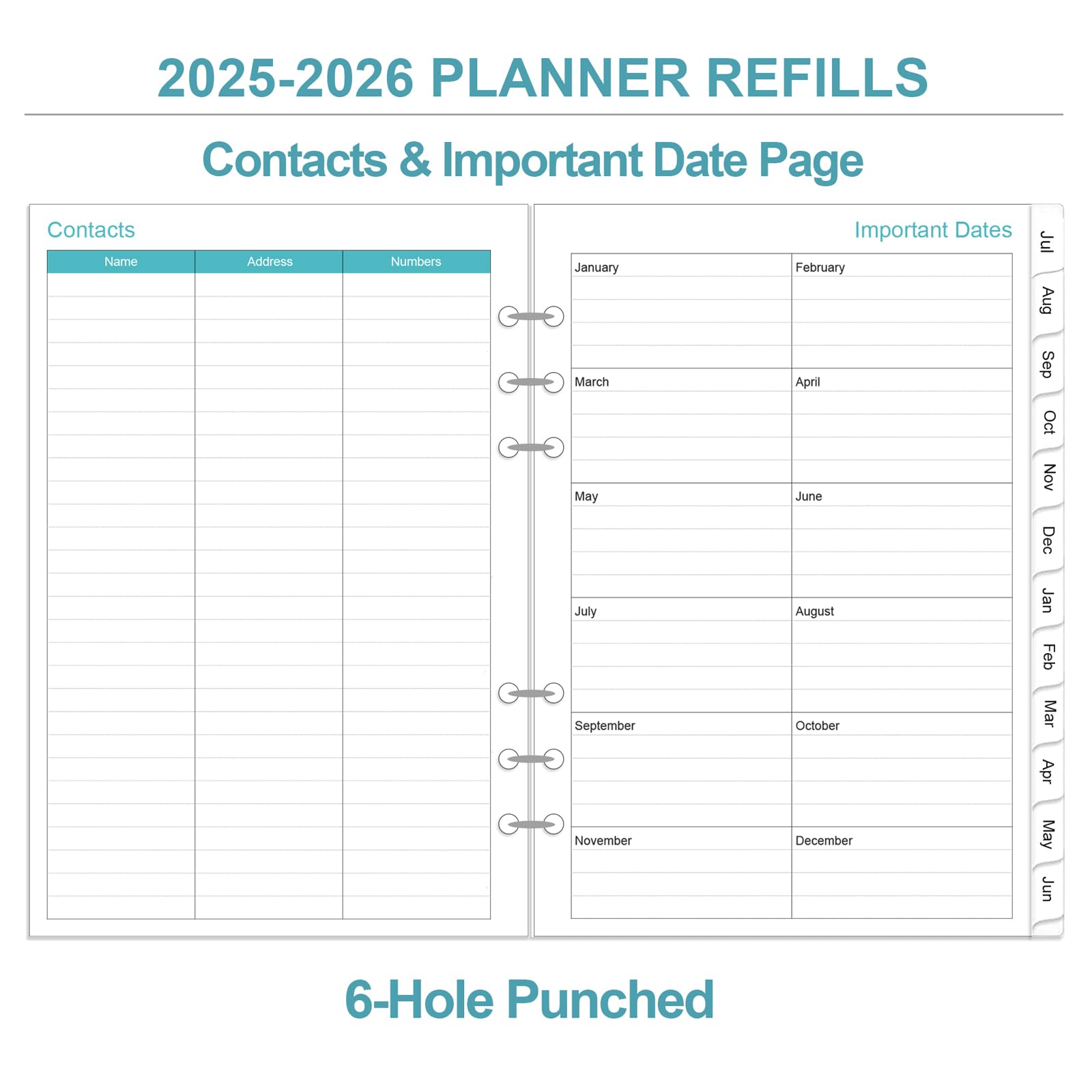 2025-2026 A5 Binder Planner Refills - Daily & Monthly Organizer with Prioritized To-Do Lists, Notes & Appointment Schedule (July 2025-June 2026) | 6-Hole Punched 5.8