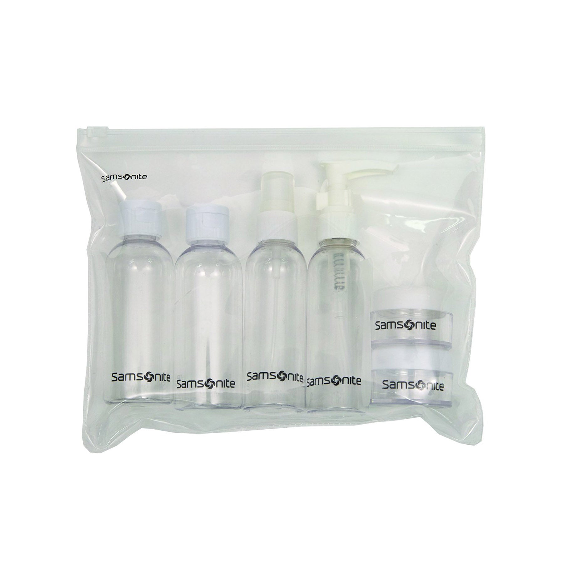 Samsonite 6-Piece Travel Bottle Set - Leak-Proof TSA Approved Toiletry Containers for Shampoo, Lotion & Cosmetics | Perfect for Air Travel, Gym & Vacation Packing