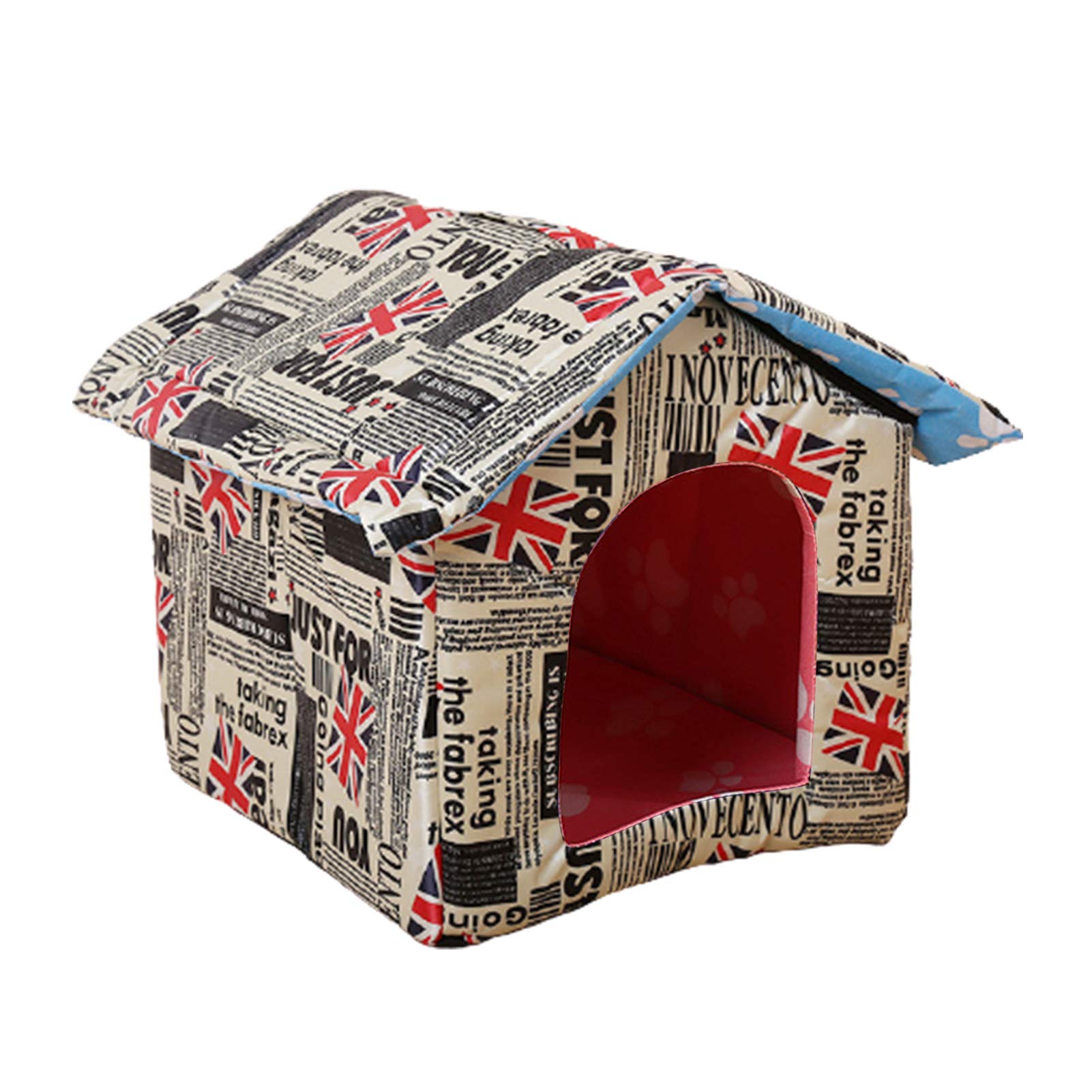 JENPECH Waterproof Outdoor Dog House & Cat Shelter - Foldable Pet Kennel for Home, Backyard, Camping - Comfortable Weatherproof Dog House for Small Medium Large Pets