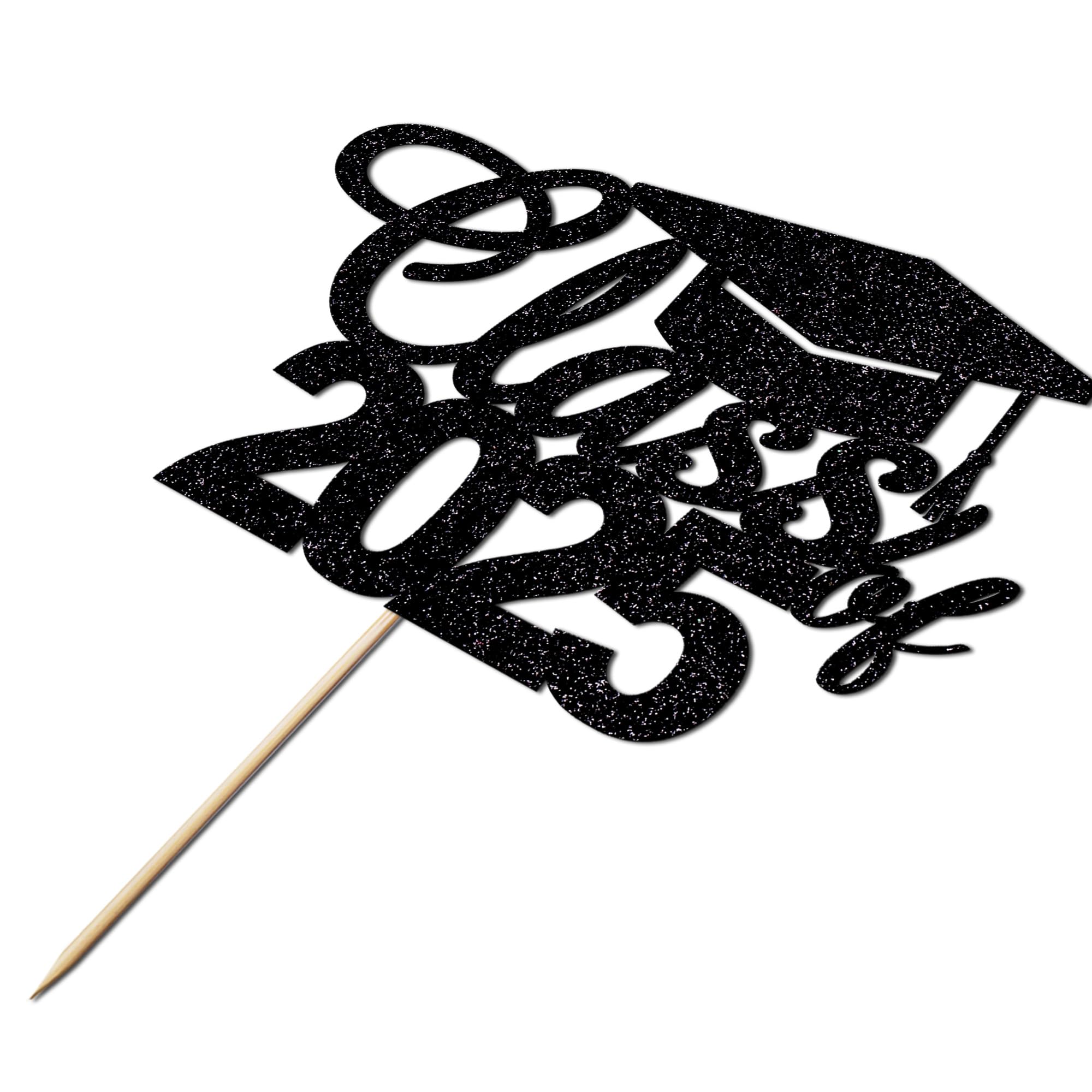Class of 2025 Graduation Cake Topper - Elegant Black Ceremony Cake Decoration for Graduation Parties & Celebrations | Perfect for High School & College Graduation Cakes