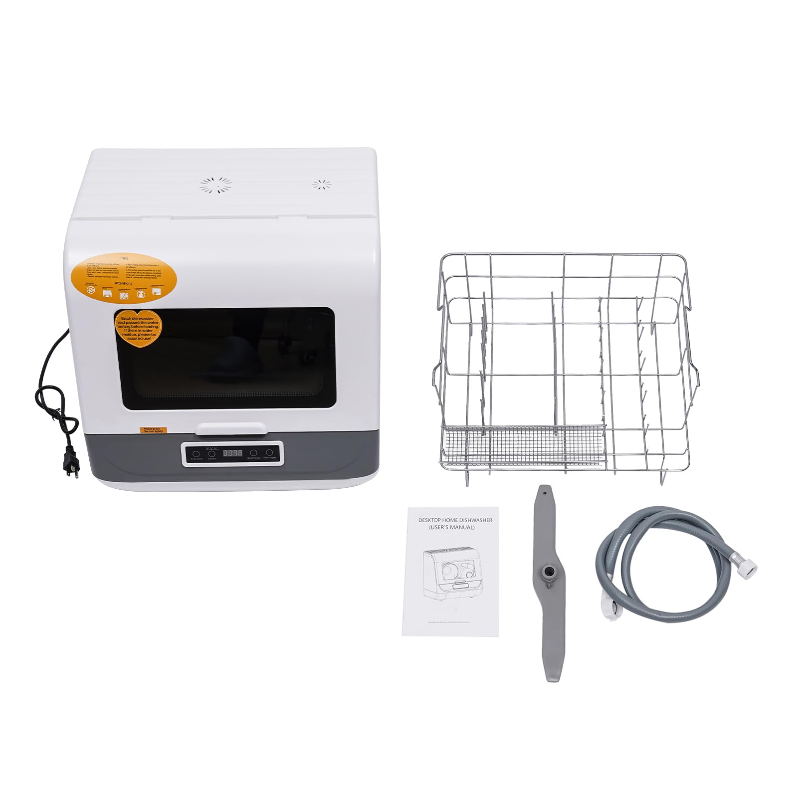 Portable Countertop Dishwasher 1200W 110V - Compact Mini Dishwasher with 3 Wash Programs, Air Dry & Microcomputer Control - Large Capacity for House, Apartment, Dorm - Perfect for Small Kitchens, RVs & Tiny Homes