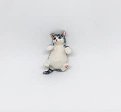 Handmade Porcelain Animal Figurine - Mini Cat Sculpture Collection, Perfect Gift for Cat Lovers (Home Decor, Office Desk Display, Birthday Present)