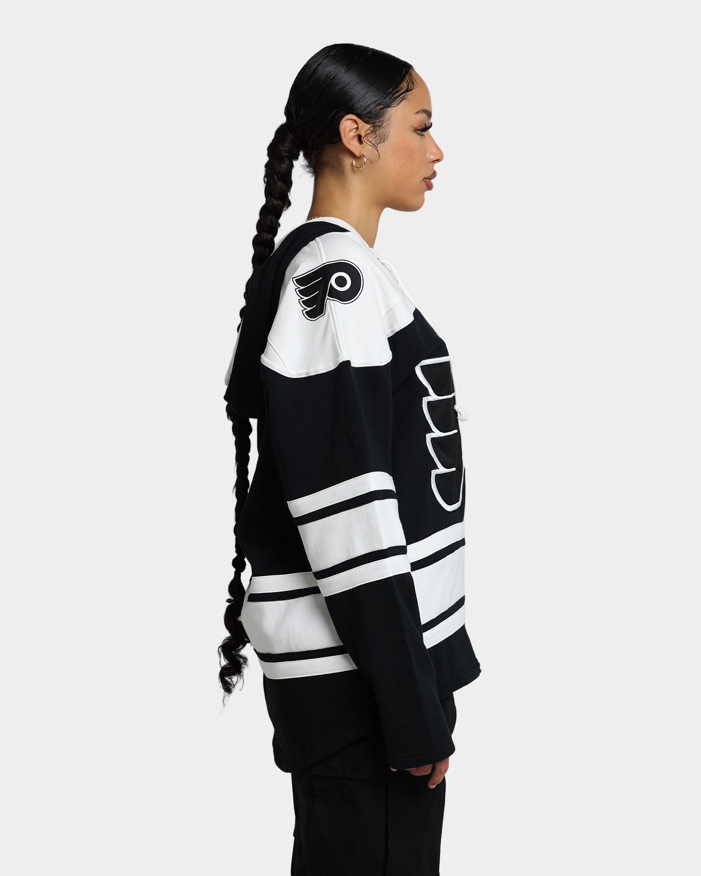 47 Brand Philadelphia Flyers Superior Lacer Hoodie - Men's NHL Team Zip-Up Sweatshirt - Jet Black - Perfect for Game Day & Casual Wear