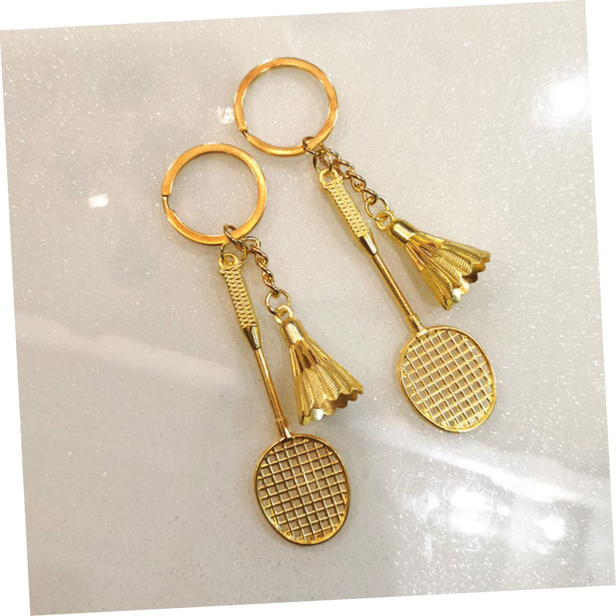 NAMOARLY 30 Pcs Badminton Keychain Set - Golden Zinc Alloy Sports Keychains for Badminton Lovers - Perfect Gift for Players, Coaches & Fans - Great for Car Keys, Gym Bags & Sports Equipment