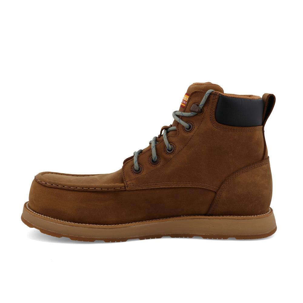 Men's 6-Inch Waterproof Work Boots with Stretch® Comfort Technology & Wedge Sole - Ideal for Construction, Hiking & Outdoor Activities