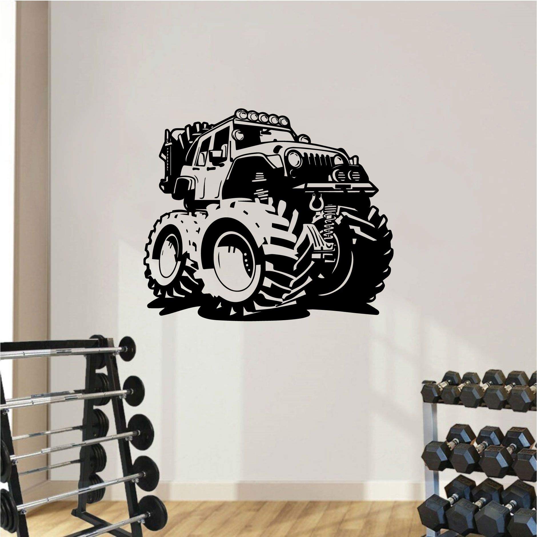 Big Wheels Monster Truck Toy Cars - 10x10 Inch Vinyl Wall Decal Stickers for Kids Room, Bedroom, Nursery & Kindergarten - Fun Home Decor & Wall Art for Boys and Girls - Perfect for Playrooms, Birthday Parties & Themed Bedrooms