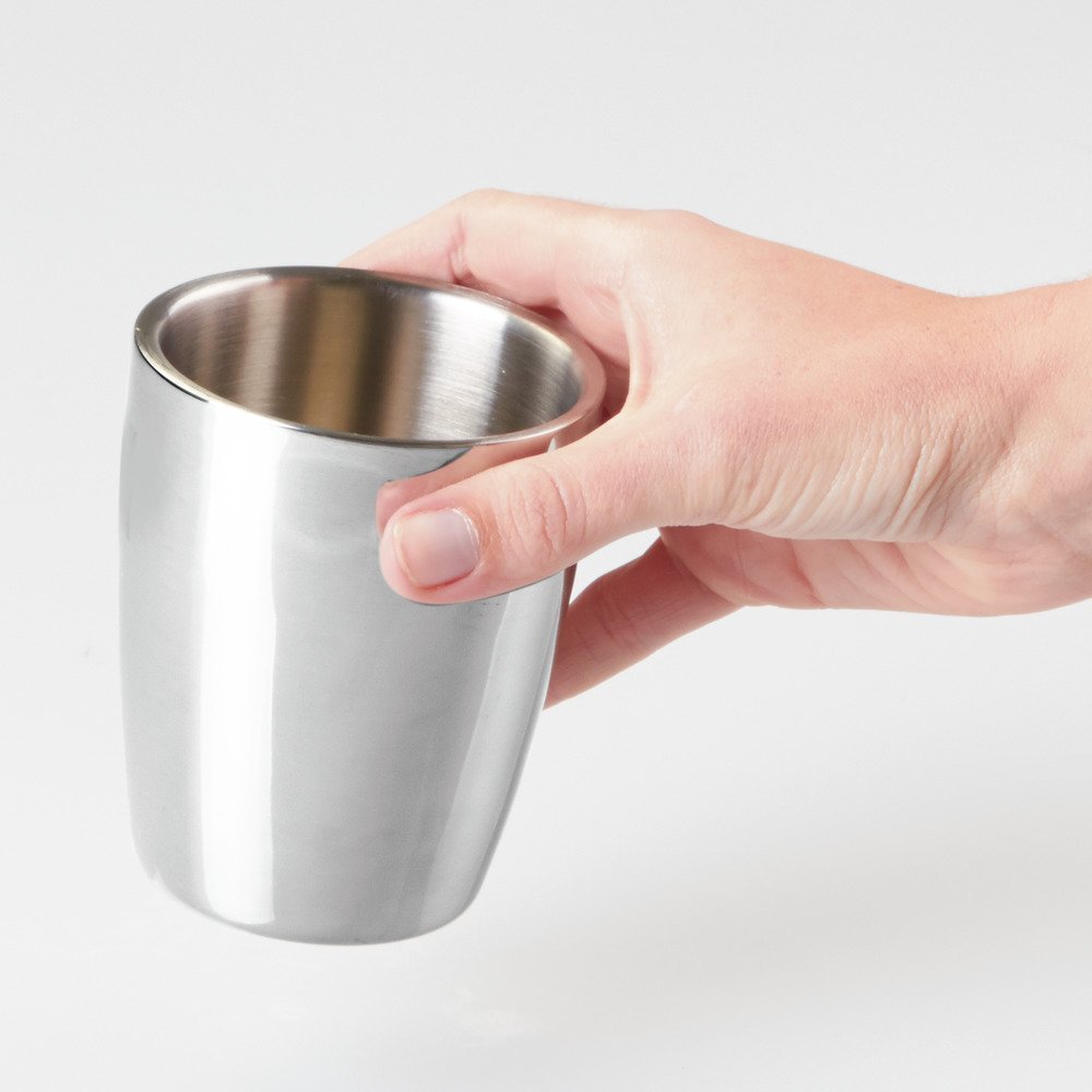 iDesign Forma Stainless Steel Tumbler Cup - Polished Vanity Countertop Organizer for Bathroom, Kitchen & Office - Perfect for Toothbrush Holder, Makeup Brushes & Desk Accessories