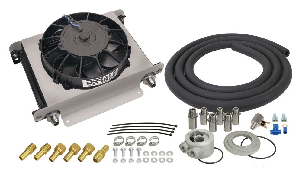 Derale 15660 Hyper-Cool Remote Engine Oil Cooler Kit - High Performance Black Oil Cooling System for Trucks, SUVs & Performance Vehicles | Perfect for Off-Roading, Towing & High-Temperature Driving Conditions