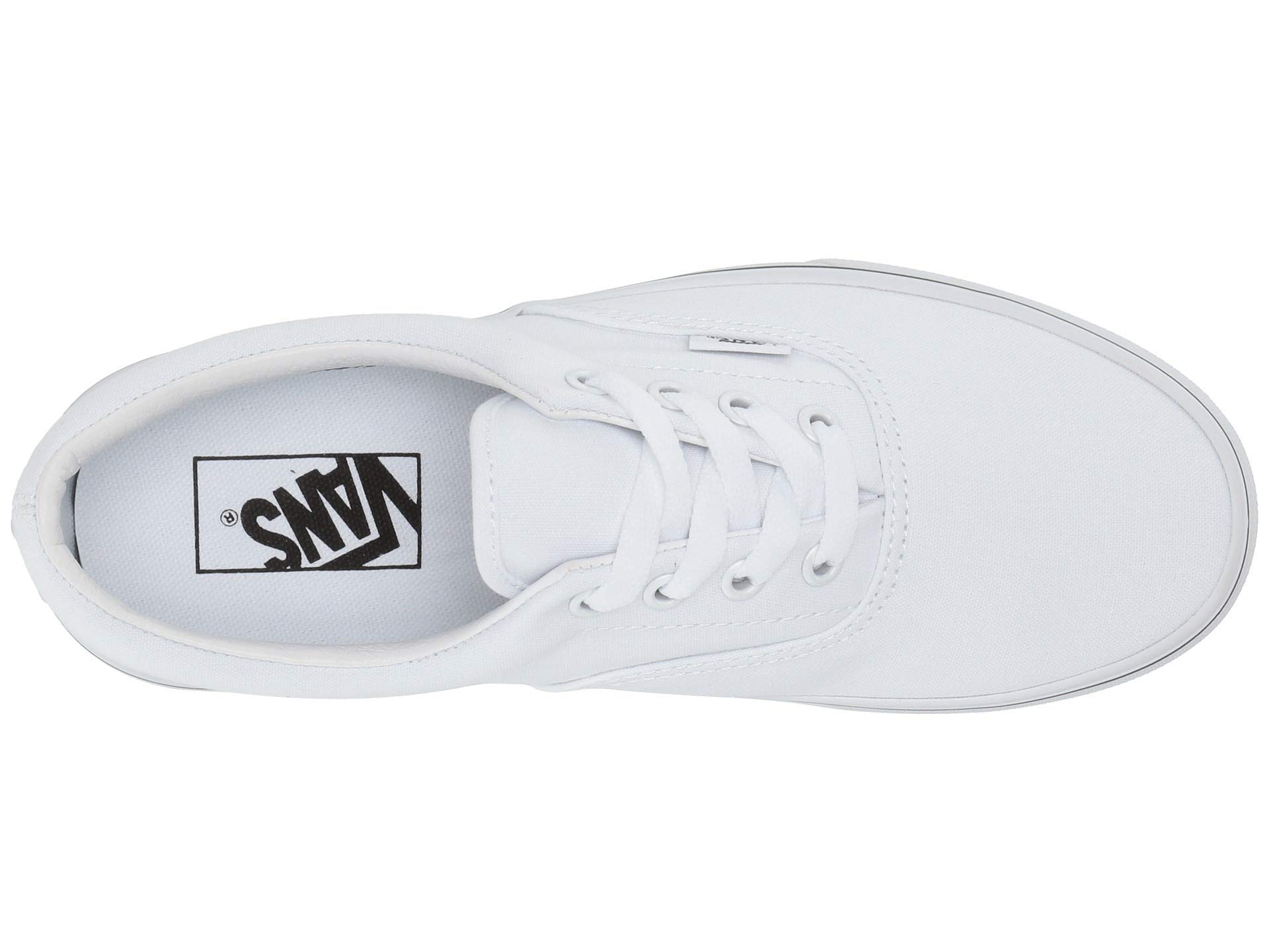 Vans Unisex Era Sneakers - Classic White Canvas Skate Shoes for Men & Women, Size 6.5 | Comfortable Casual Wear for Street Style, Skateboarding & Everyday Outfits