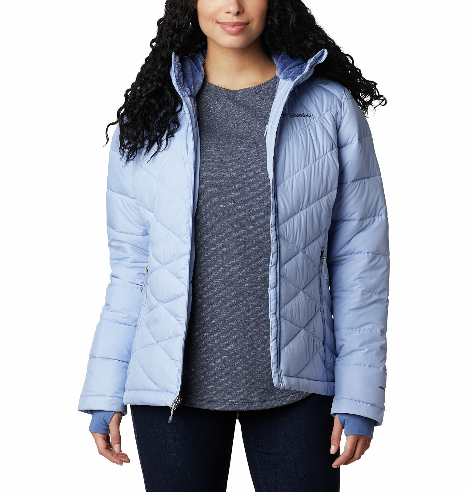 Columbia Women's Heavenly Hooded Jacket - Lightweight Waterproof Windbreaker for Hiking, Camping & Outdoor Activities