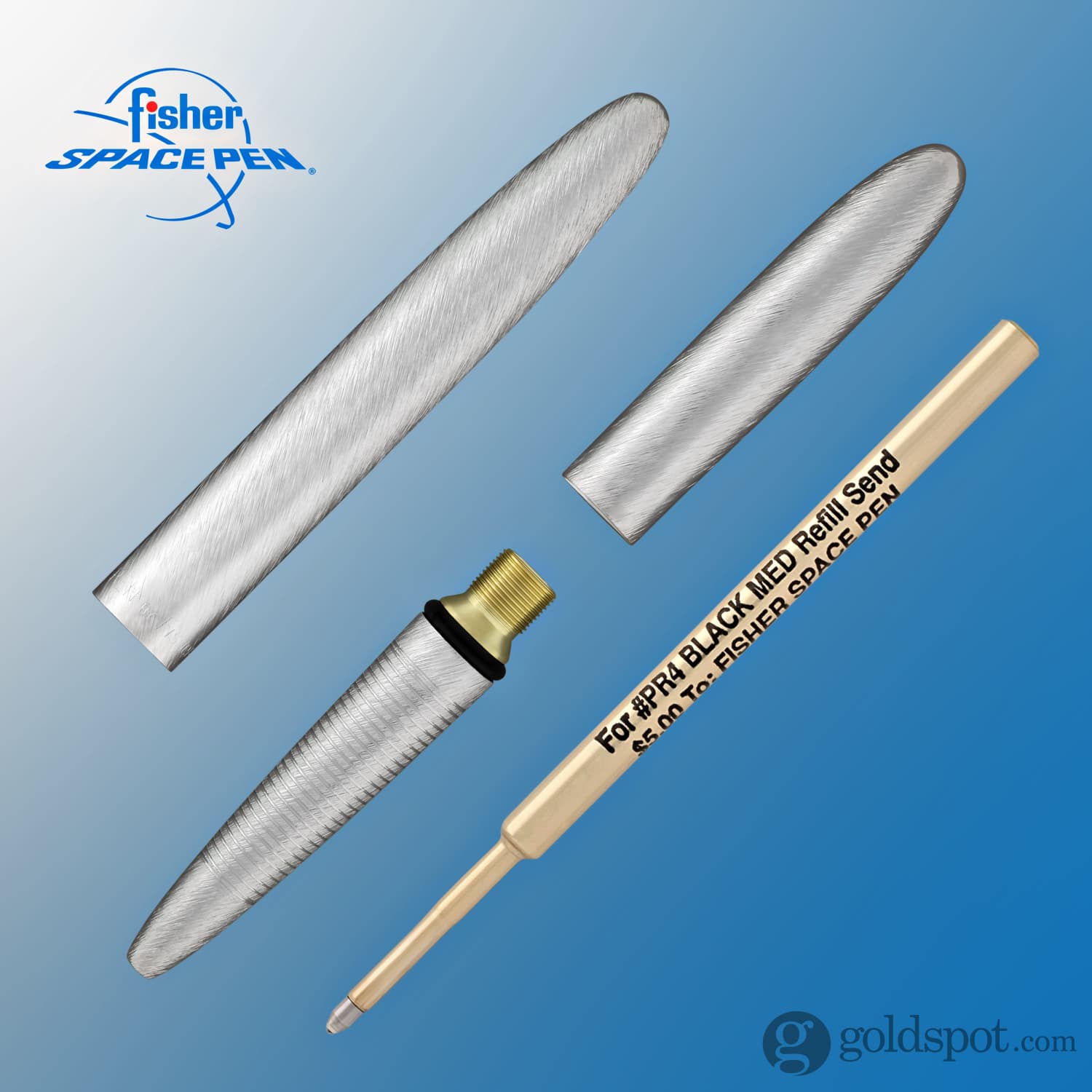 Fisher Space Pen Bullet Ballpoint Pen - Brushed Chrome Finish - Compact & Refillable for Everyday Carry, Travel, and Outdoor Adventures