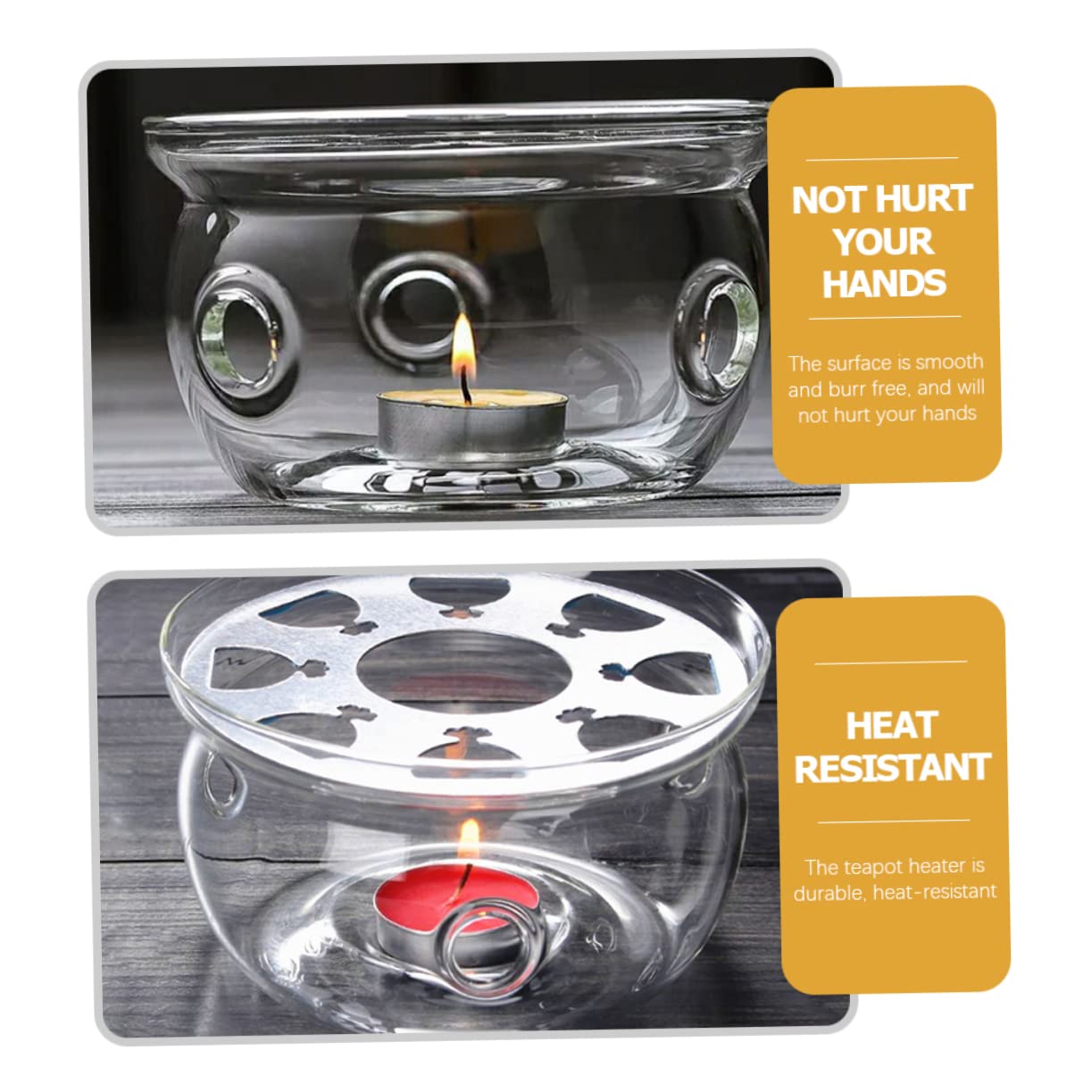 Premium Borosilicate Glass Teapot Warmer - Tea Warmer Accessory with Heating Base for Home & Office - Perfect for Tea Lovers, Gift Giving, and Enhancing Home Decor