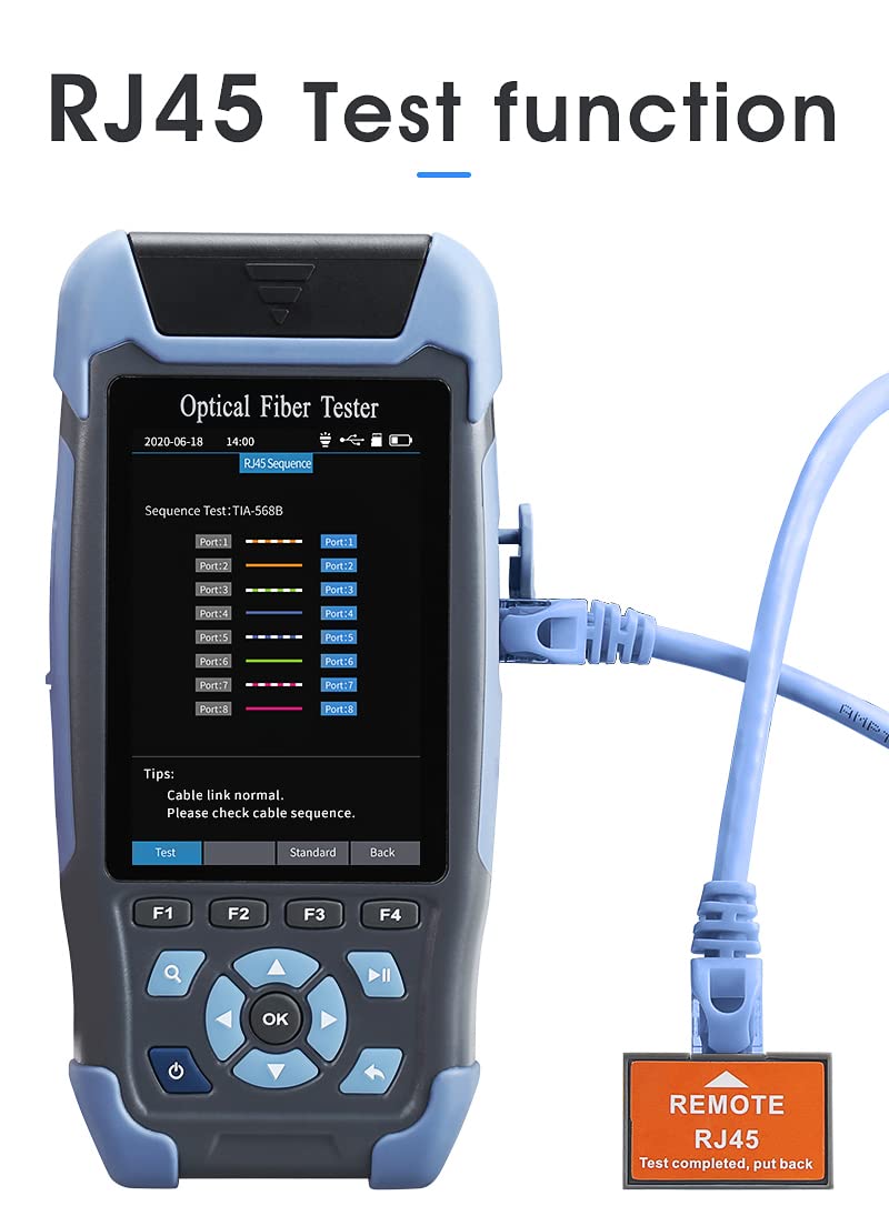 Mini OTDR Fiber Optic Tester - 20/22dB 1310/1550nm Singlemode Optical Time Domain Reflectometer with Built-in OPM, VFL & OLS Event Map (APC Port) - Ideal for Network Installation, Maintenance & Fiber Cable Testing