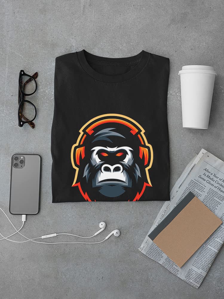 Gorilla Icon Headphones Graphic T-Shirt for Men - Trendy Casual Streetwear Tee for Music Lovers, Gym, and Everyday Wear