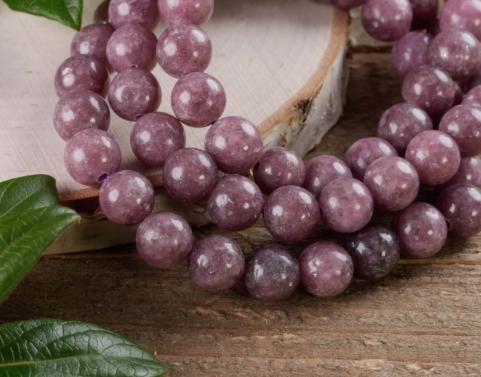LEPIDOLITE Crystal Bracelet - Round Beads Handmade Healing Jewelry for Stress Relief & Anxiety, Natural Stone Beaded Bracelet for Women, Meditation & Energy Balancing (E0586)