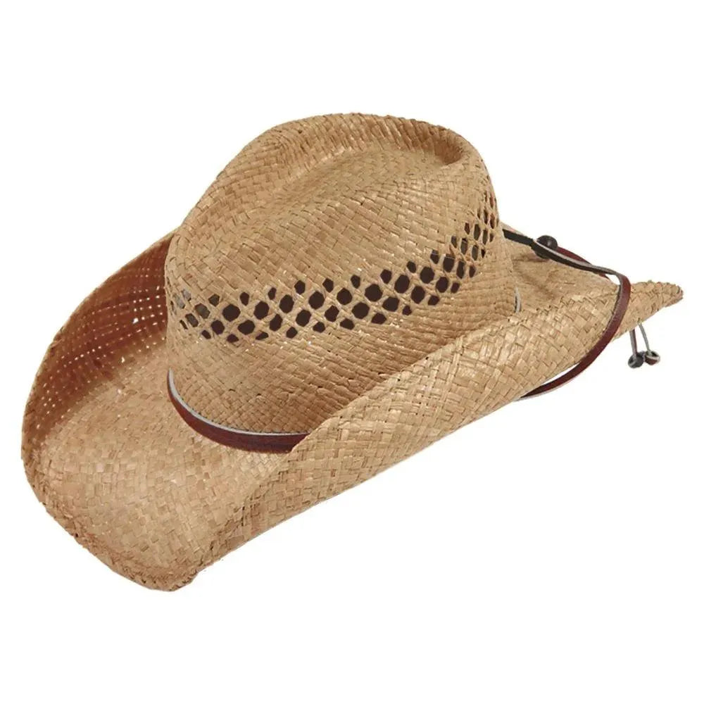 Stetson Bridger Shapeable Straw Cowboy Hat for Men - Adjustable Western Rancher Hat for Outdoor, Rodeo & Summer Wear