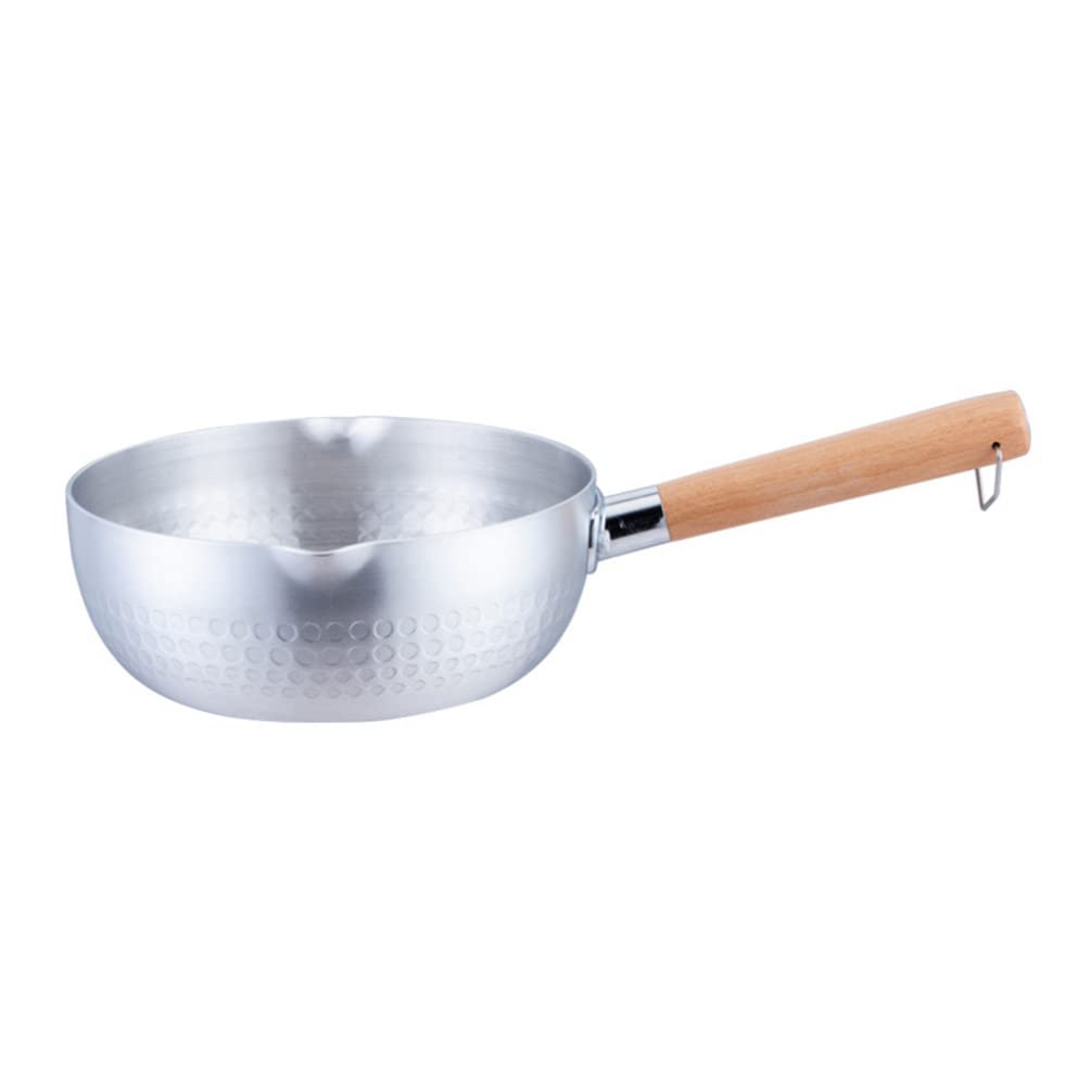 DOITOOL Stainless Steel Snow Pan with Wood Handle - Japanese Style Sauce Pan, Milk Pan, Soup Pot for Cooking, Kitchen Cookware - Perfect for Making Sauces, Stews, and Soups at Home