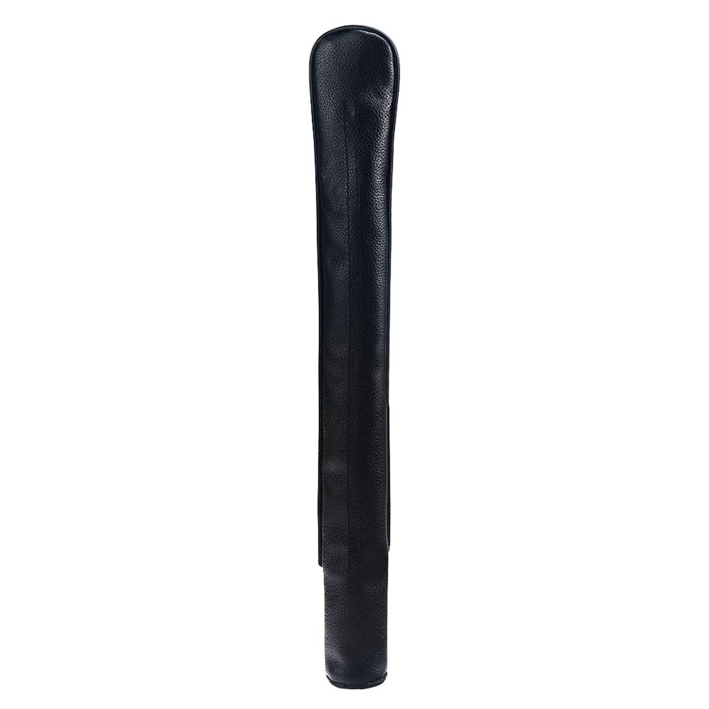 Premium Leather Golf Alignment Stick Cover - Holds 2+ Sticks, Black Golf Training Aid for Driving Range Practice | Perfect for Golf Bag Organization & Swing Training Accessories