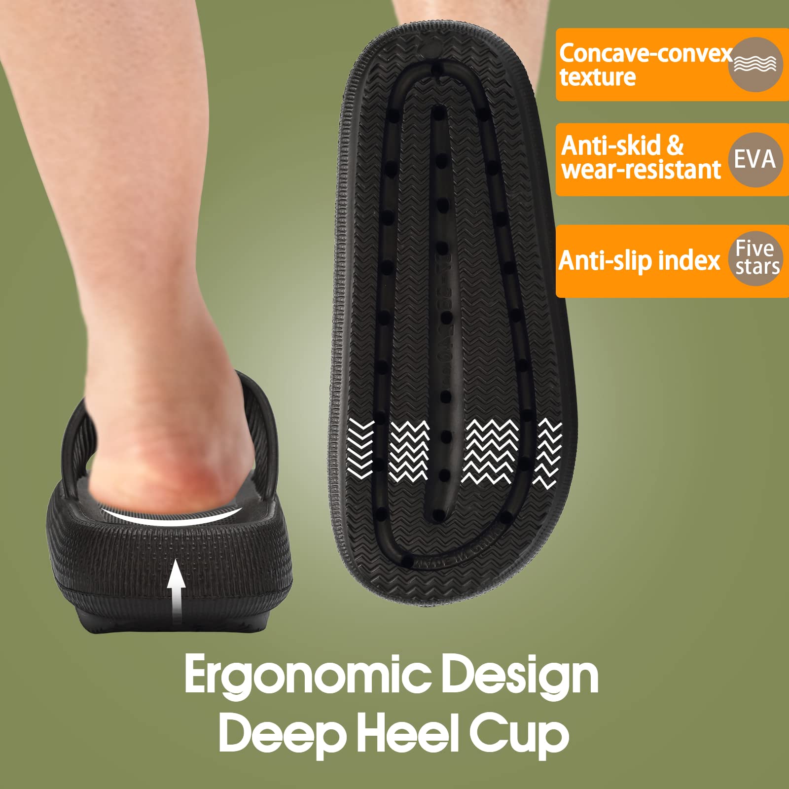 EQUICK Cloud Slides Pillow Slippers for Women and Men - Ultra Soft Cushioned Thick Sole Shower Slippers & Bathroom Sandals | Indoor Outdoor House Shoes for Relaxation, Spa, Beach, and Poolside Comfort