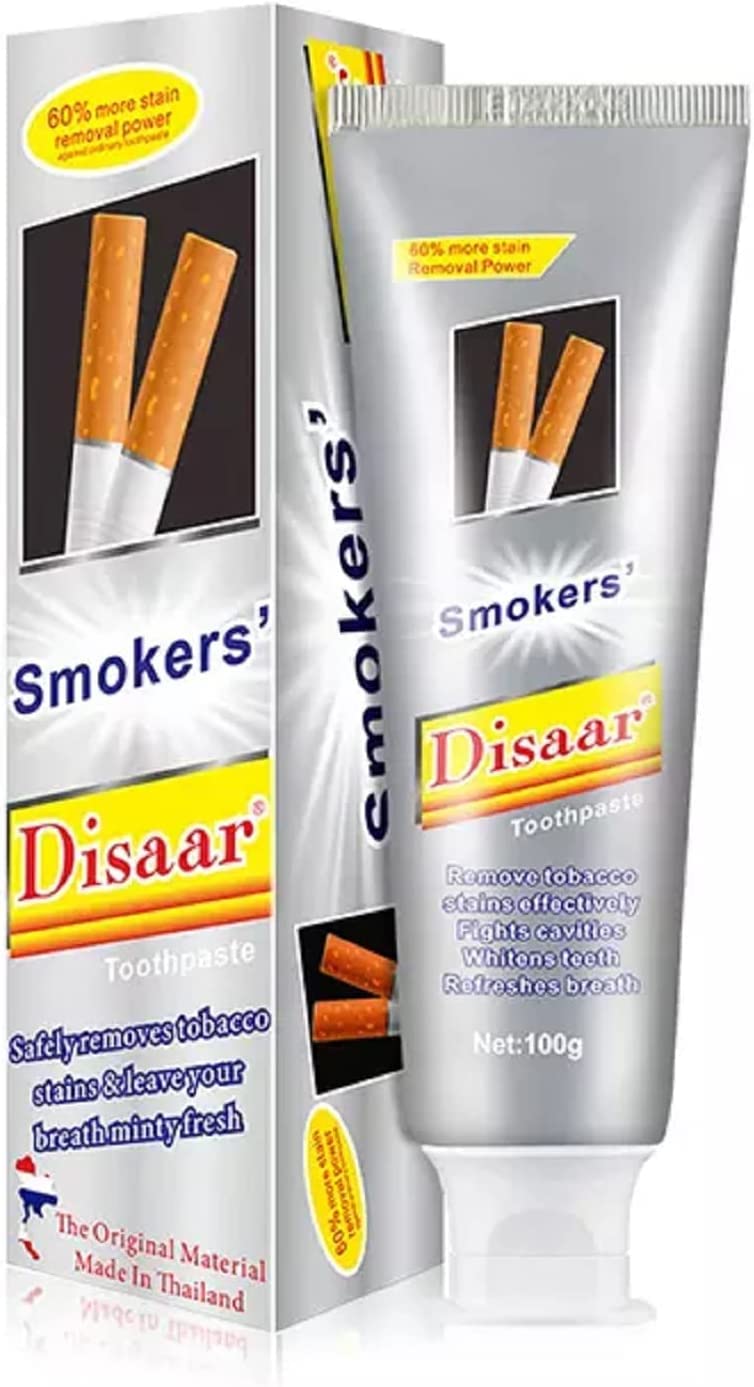 Smokers Toothpaste for Whitening & Stain Removal - 3 Pack (100g Each) | Whitening Toothpaste for Smokers with Yellow Teeth & Cigarette Stains | Freshens Breath & Removes Tobacco Stains for Daily Oral Care