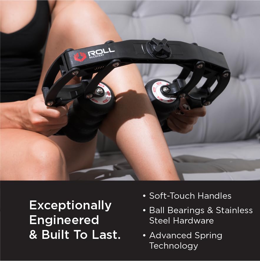 ROLL Recovery R8 Plus Deep Tissue Massage Roller (Carbon Black) - Portable Muscle Therapy Tool for Athletes, Runners & Fitness Enthusiasts - Relieves Soreness & Improves Recovery