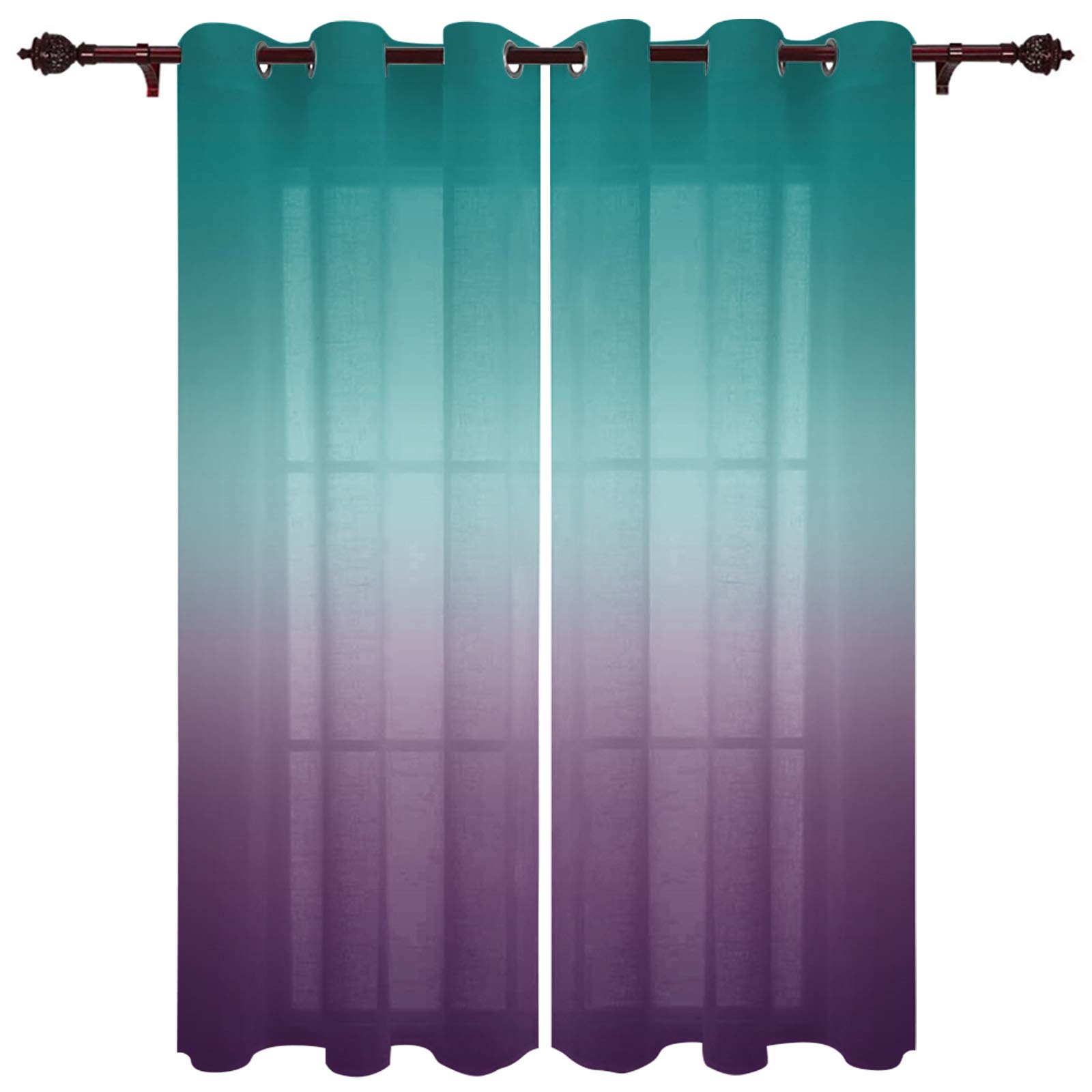 Ombre Semi-Sheer Light Filtering Curtain Panels 80