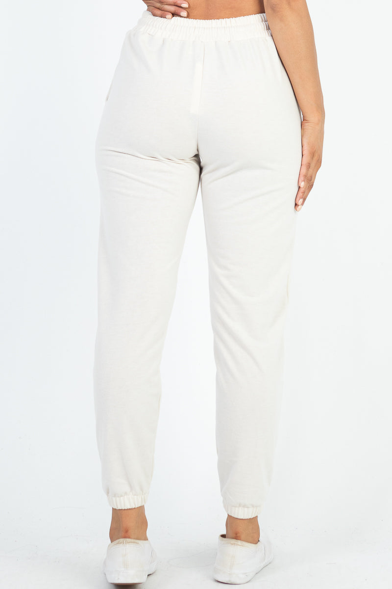 French Terry Jogger Pants for Men & Women - Soft Comfortable Lounge Sweatpants with Elastic Waist - Perfect for Yoga, Running, Gym Workouts & Casual Wear