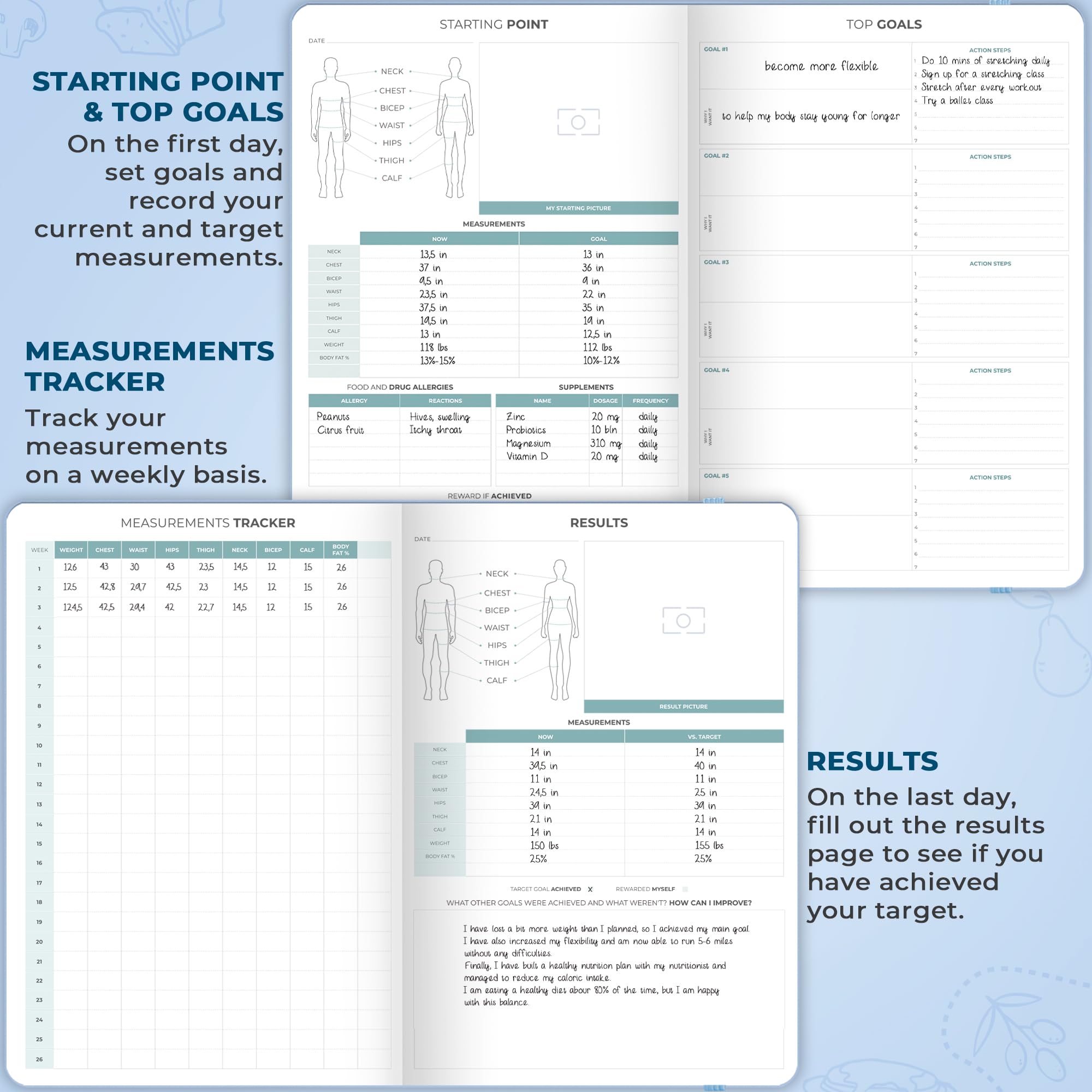 Clever Fox Food Journal Pro – Diet & Wellness Planner for Weight Loss – Calorie Tracker & Meal Log for Women & Men – Exercise & Fitness Diary – Undated 7