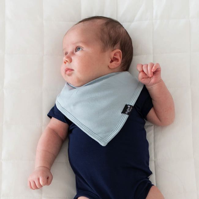 Kyte Baby Bib in Fog - Soft Organic Cotton Drool Bib for Infants & Toddlers - Perfect for Feeding, Teething, and Messy Playtime