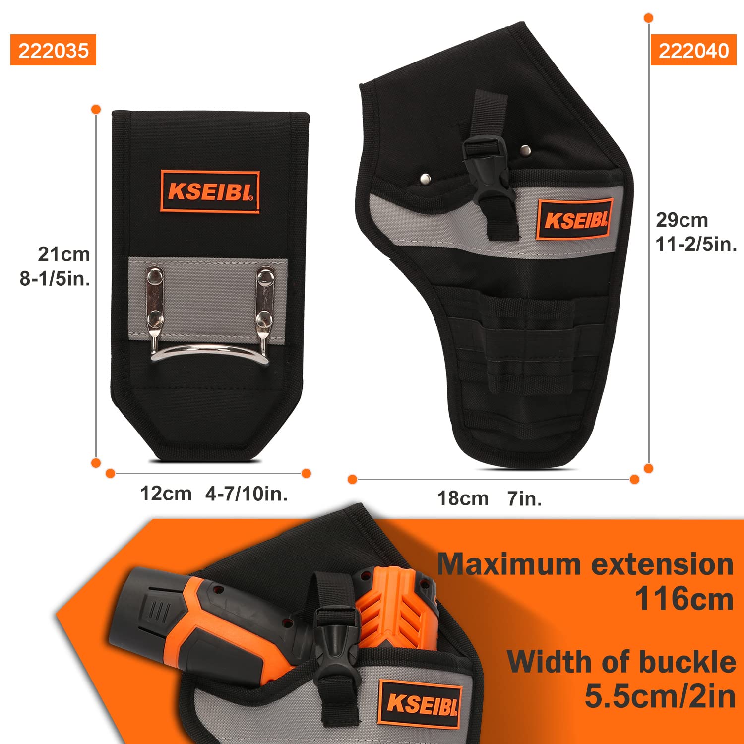 **KSEIBI 222040 Heavy Duty Tool Belt with Hammer Holder - Durable Work Belt for Carpenters, Electricians & DIY Projects - Perfect for Construction, Home Repairs & Woodworking**