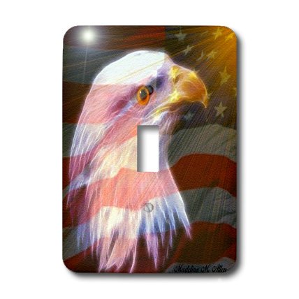 3D Rose LLC lsp_9051_1 Eagle USA Flag Single Toggle Switch - Perfect for Home Decor, Office, and DIY Electronics Projects