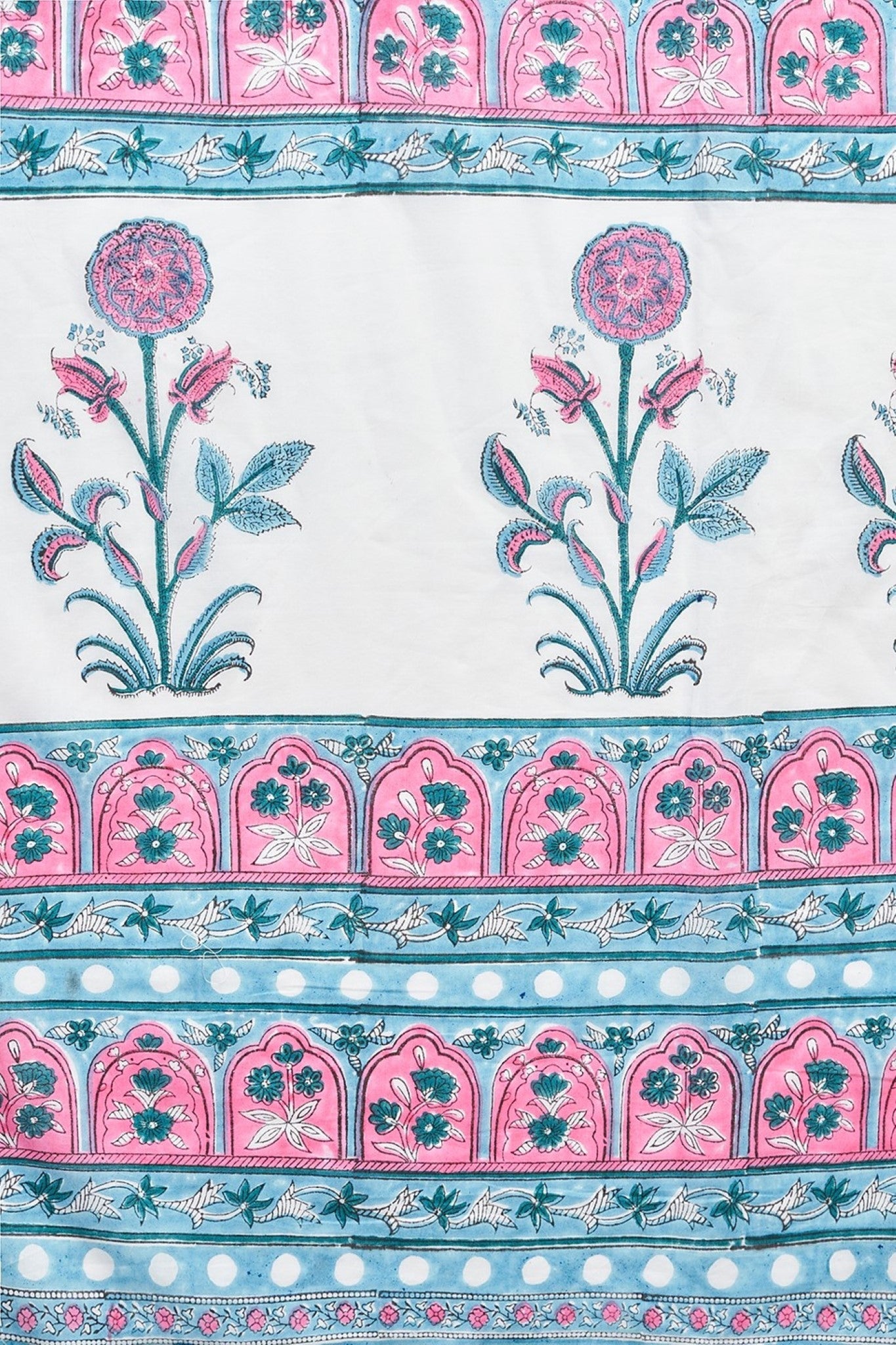 Handmade Zinna Pink Handblock Print Mul Cotton Saree - Elegant Traditional Indian Attire for Weddings, Parties & Festive Occasions