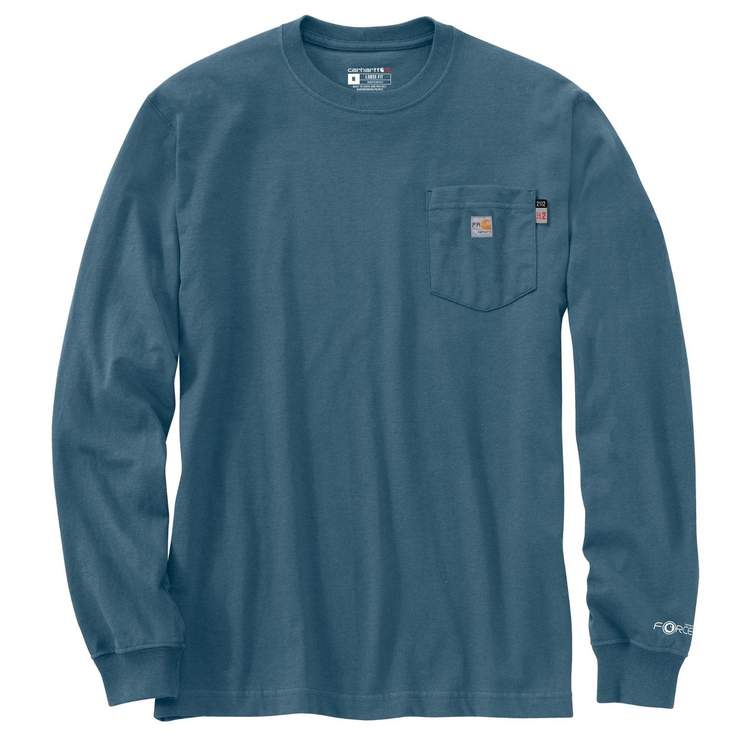 Carhartt Men's FR Eagle Graphic Force Loose Fit Lightweight Long Sleeve T-Shirt - Durable Workwear for Construction, Outdoor & Industrial Use