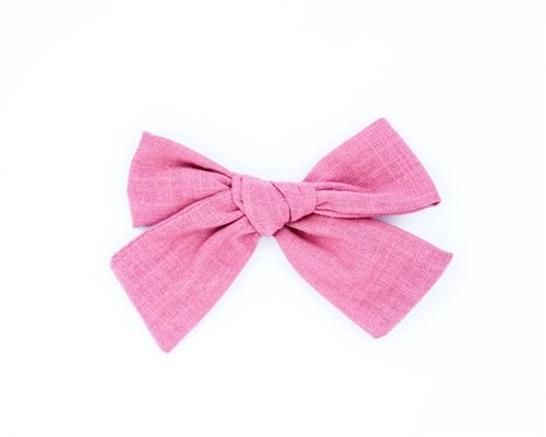 Elegant Classic Linen Hair Bow for Women & Girls - Soft Magenta Headband Accessory for Weddings, Parties & Everyday Style