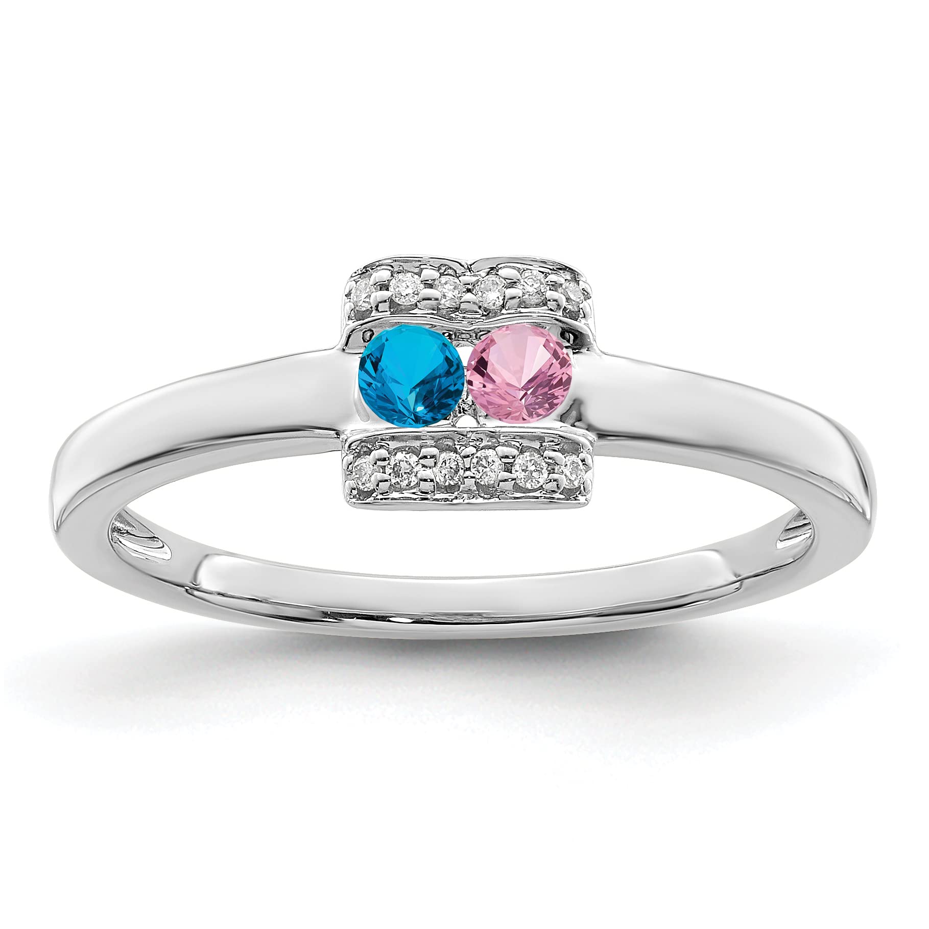 14K White Gold Diamond Semi-Set Ring for Women - Natural Diamond Family Jewelry (Center Stones Not Included) - Perfect for Anniversaries, Engagements & Special Occasions