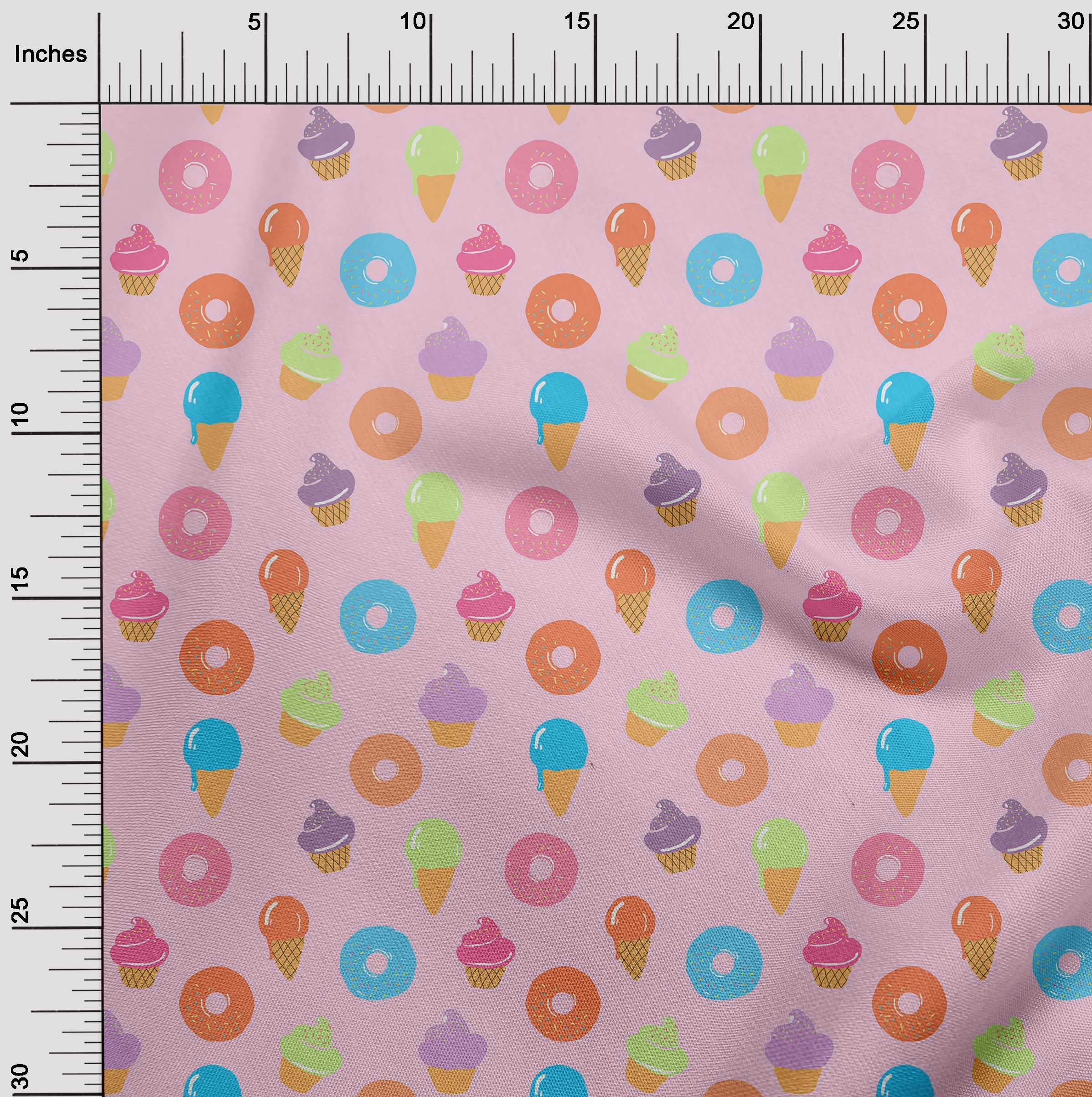 oneOone Silk Tabby Light Pink Watermelon Print Fabric by The Yard - 42 Inch Wide Dress Material for Summer Dresses, Skirts & DIY Fashion Projects