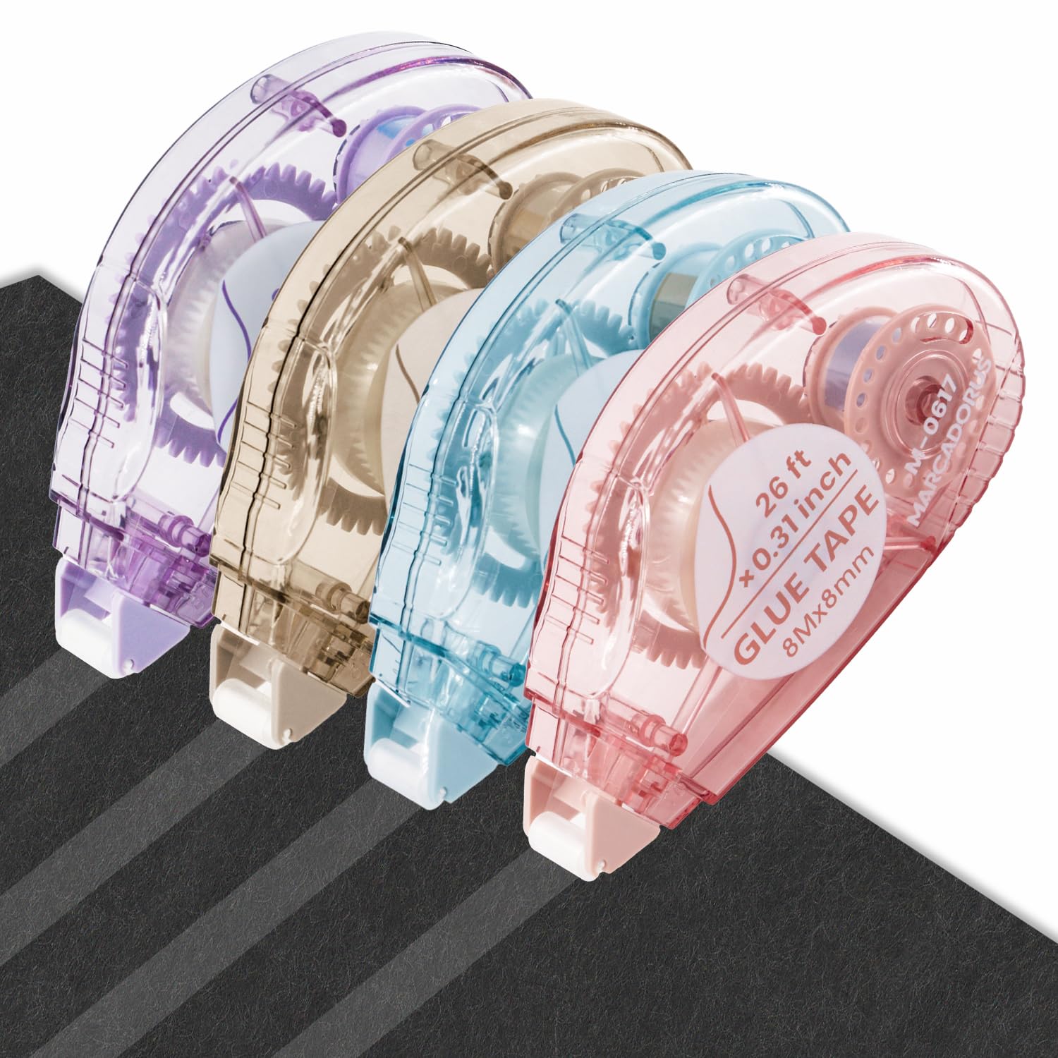 4-Pack Double Sided Adhesive Tape Roller - 26ft x 0.31in Strong Bonding Tape Runner for Scrapbooking, DIY Albums, Gift Wrapping & Photo Projects - No Residue Removable Craft Tape for Home Decor, Office Use, Wall Hanging, School Supplies & Holiday Decorations - Perfect for Arts & Crafts, DIY Projects, Card Making and Picture Framing - Ideal for Classroom Projects, Wedding Invitations, Bulletin Boards & Seasonal Home Decor