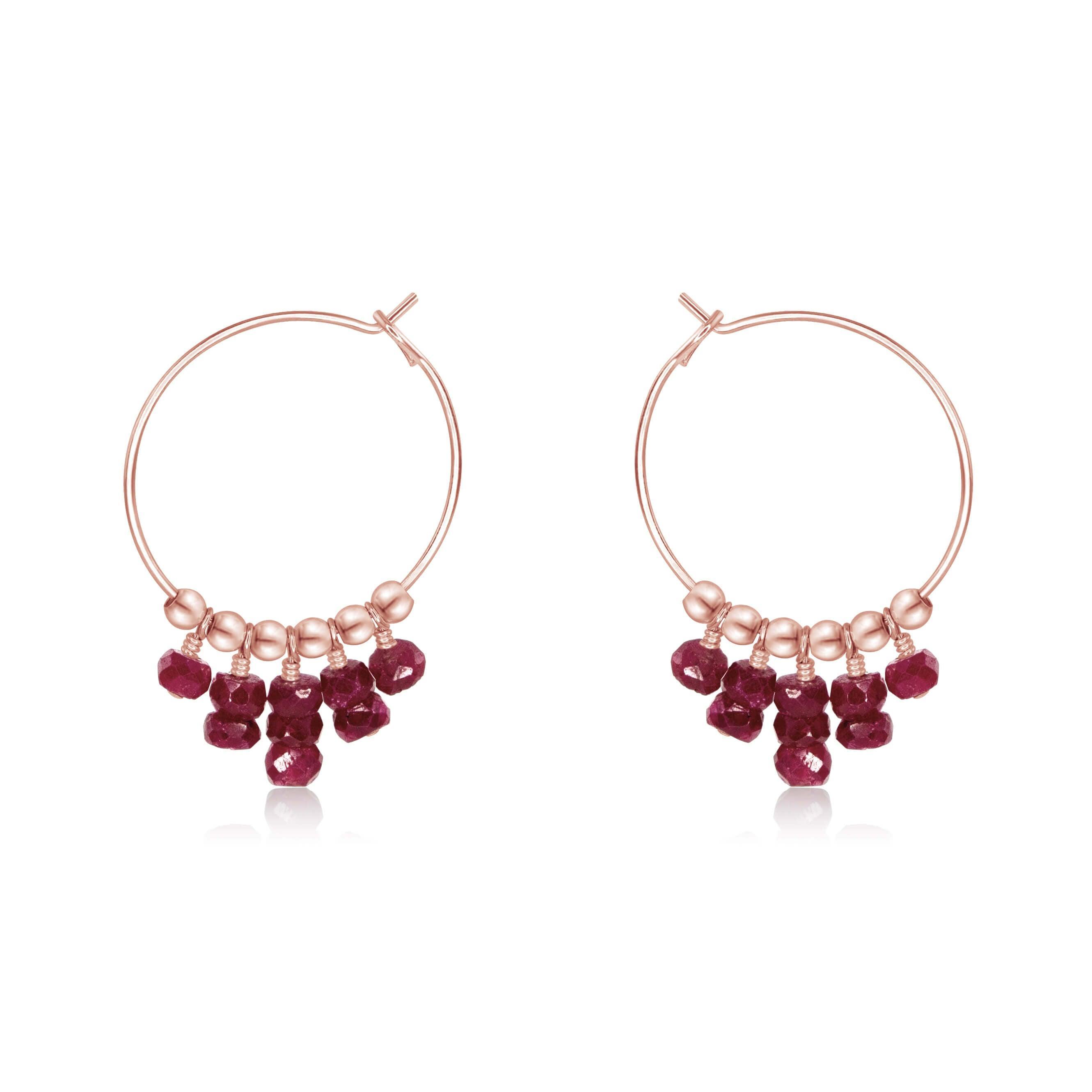 Ruby Statement Hoop Earrings for Women - Elegant Dangle Earrings for Party, Wedding & Evening Wear - 925 Sterling Silver Jewelry Gift