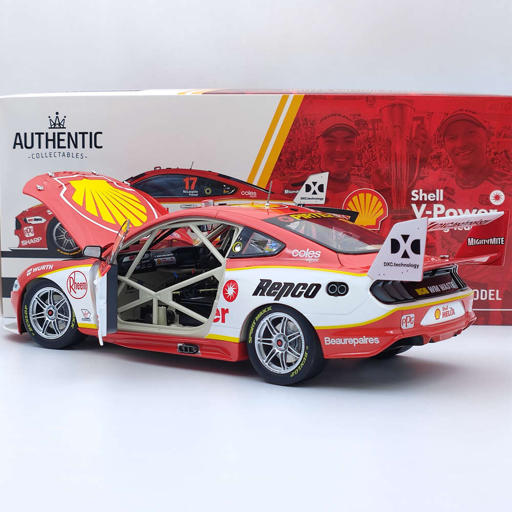 1/18 Authentic Shell V-Power Racing Team #17 Ford GT Mustang 2019 Diecast Model Car - Limited Edition Collectible Toy Gift for Adults & Kids - Perfect for Display, Racing Enthusiasts, and Car Lovers