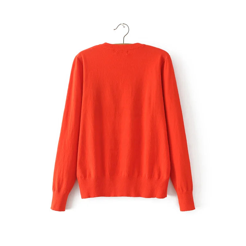 Stylish Women's Long Sleeve Pullover Sweater - Cozy Knit Winter Top for Casual Wear & Office Outfits
