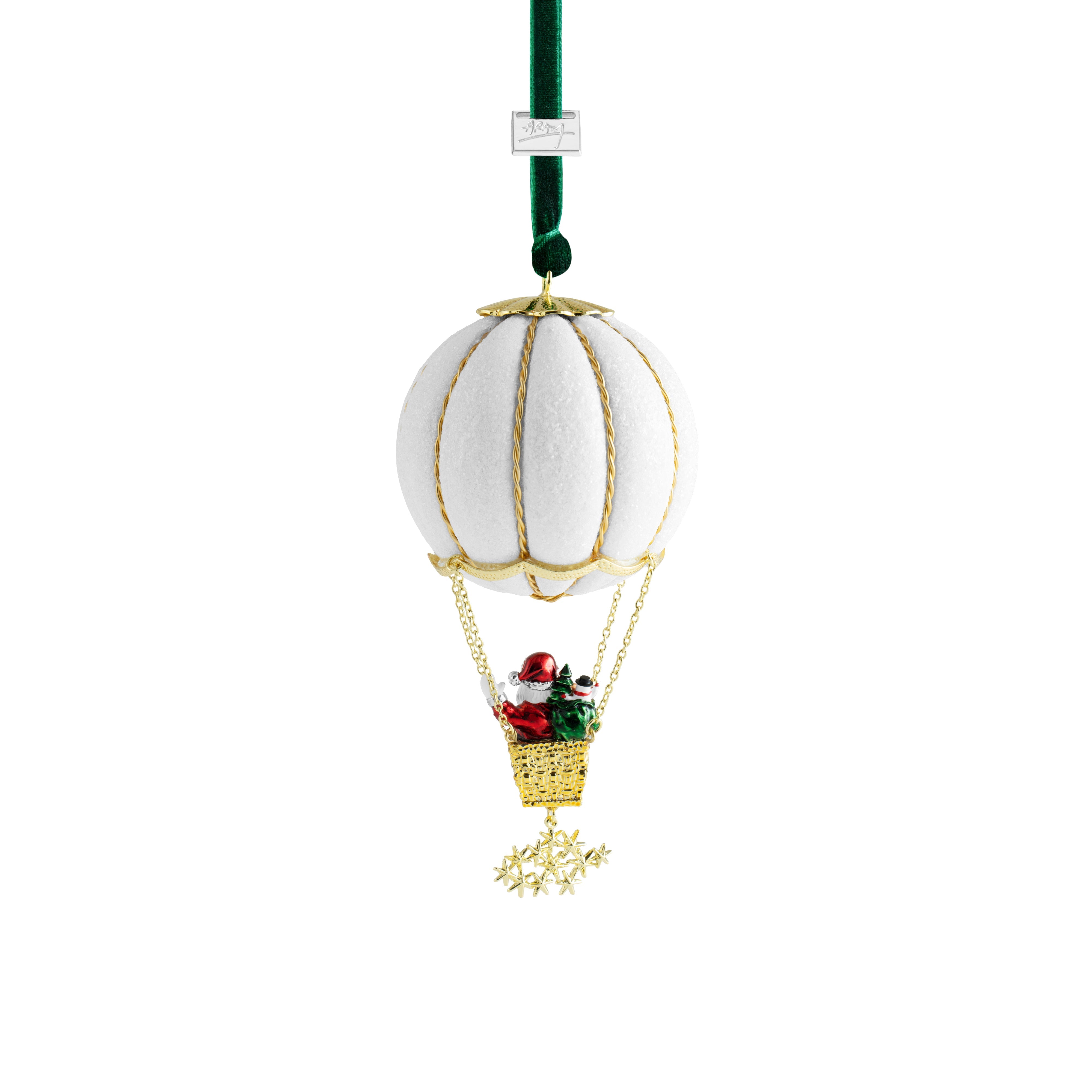 Santa in Balloon Christmas Ornament - Festive Holiday Decor for Tree, Home & Office