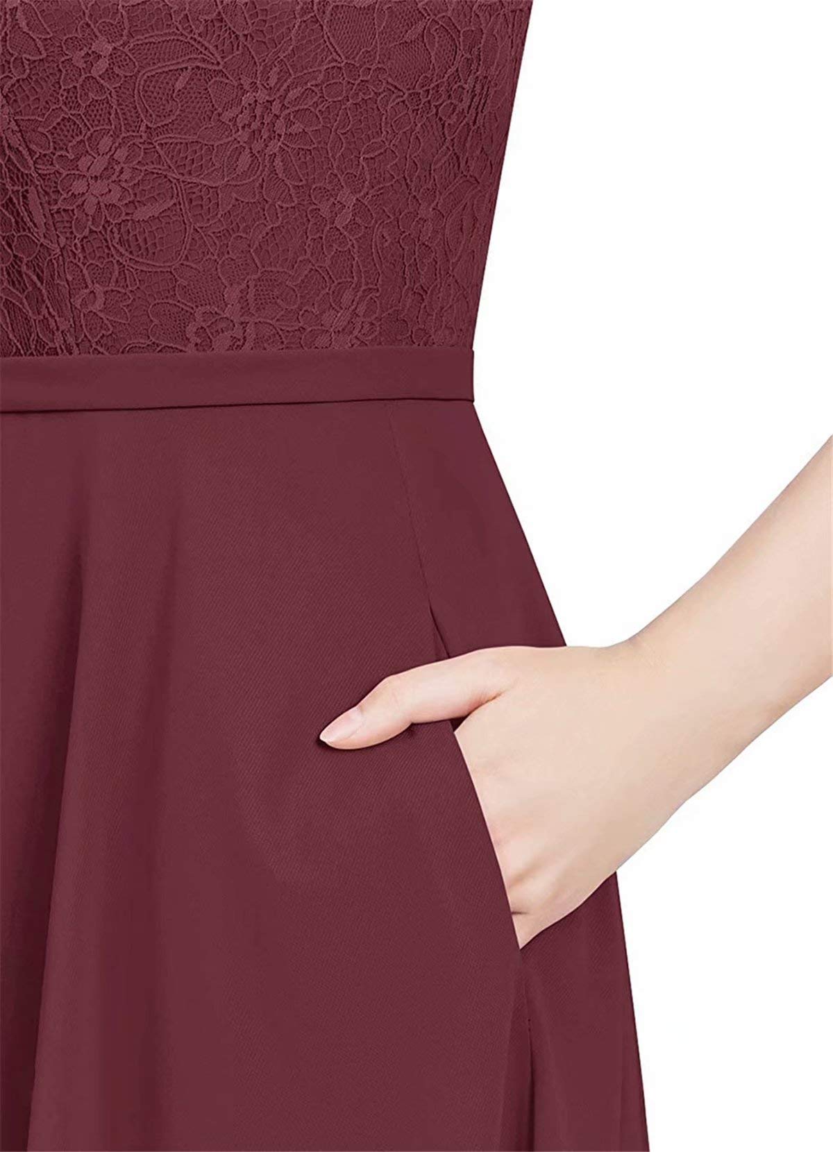 Elegant Lace Bridesmaid Dresses for Wedding Party - Long Chiffon Formal Gowns for Juniors | Perfect for Wedding Guest, Prom, and Special Occasions