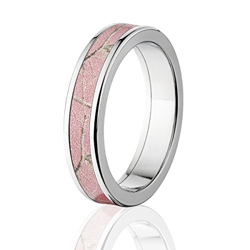 Realtree Pink Camouflage Titanium Rings for Men & Women - Durable Camo Wedding Bands, Anniversary Gifts - Perfect for Hunting, Outdoor Adventures & Military Enthusiasts