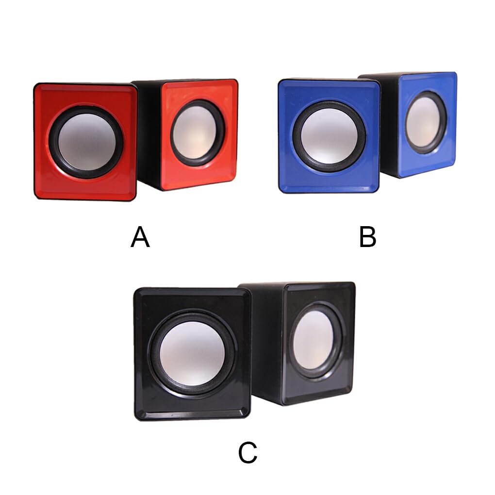 Nilioyul USB Computer Speakers with Subwoofer - Mini Plastic Universal Loudspeaker for Laptop & Desktop, Home Office PC Sound System (Black) | Perfect for Gaming, Music & Video Conferencing