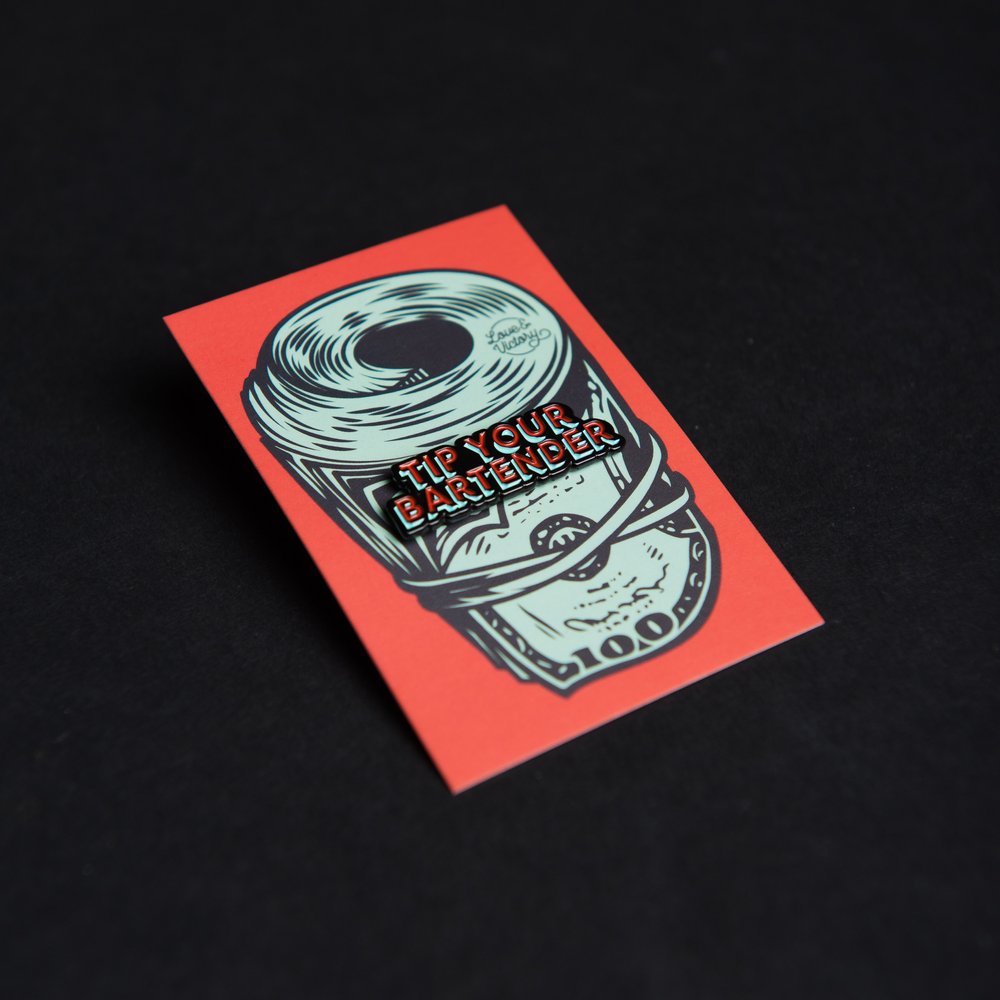 Love & Victory Cocktail Pin - Tip Your Bartender - Elegant Bartender Accessory for Cocktail Parties, Bars & Mixology Enthusiasts