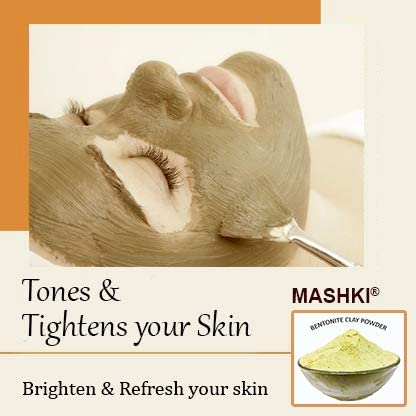 Organic MASHKI Multani Mitti (Fuller’s Earth Clay) for Glowing Skin & Healthy Hair - Natural Calcium Bentonite Clay Face Mask & Hair Treatment Powder - Perfect for Spa, Salon & Commercial Use