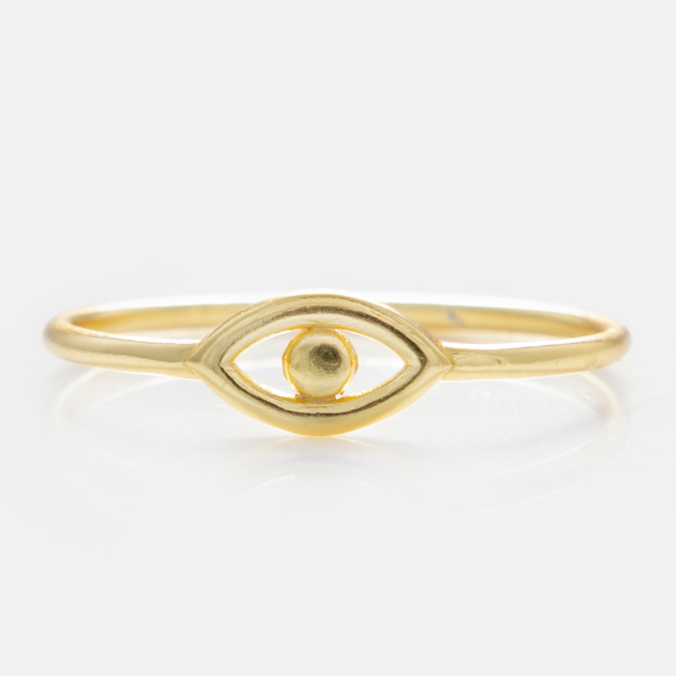 Evil Eye Protection Ring for Women & Men - Blue Glass Evil Eye Jewelry for Good Luck & Positive Energy - Perfect for Everyday Wear, Gifts & Spiritual Protection